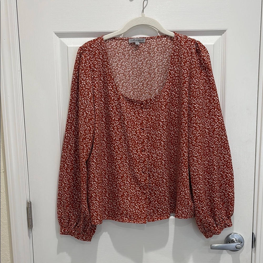 Wishlist Red/Cream Floral Blouse